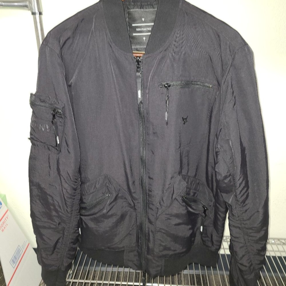Used Size L Men's Anti-Order Reversible Quilted Black Bomber Jacket